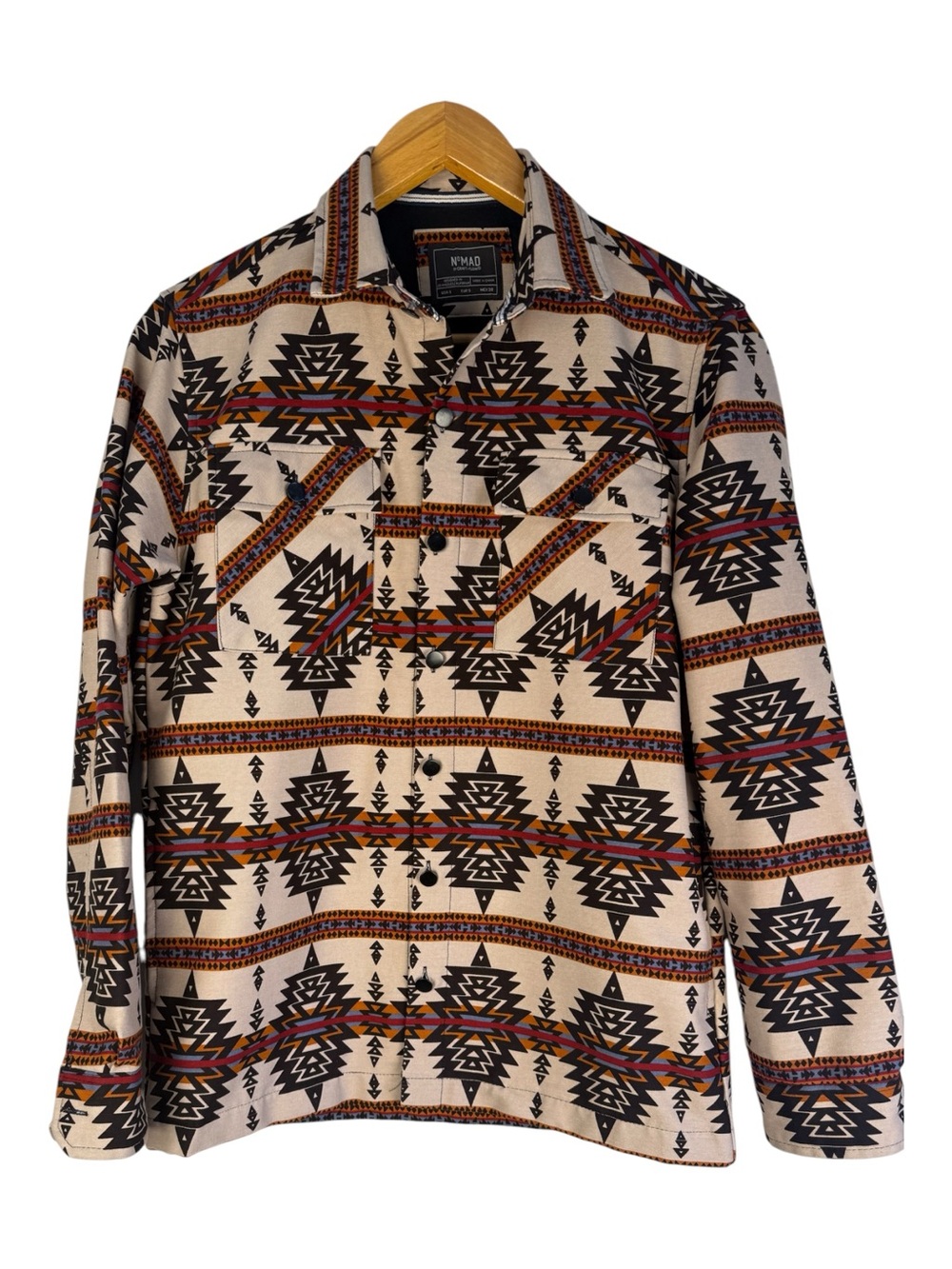 Nomad Craft Flow Latte Shacket Aztec Western Mens S Shirt Jacket Cowboy